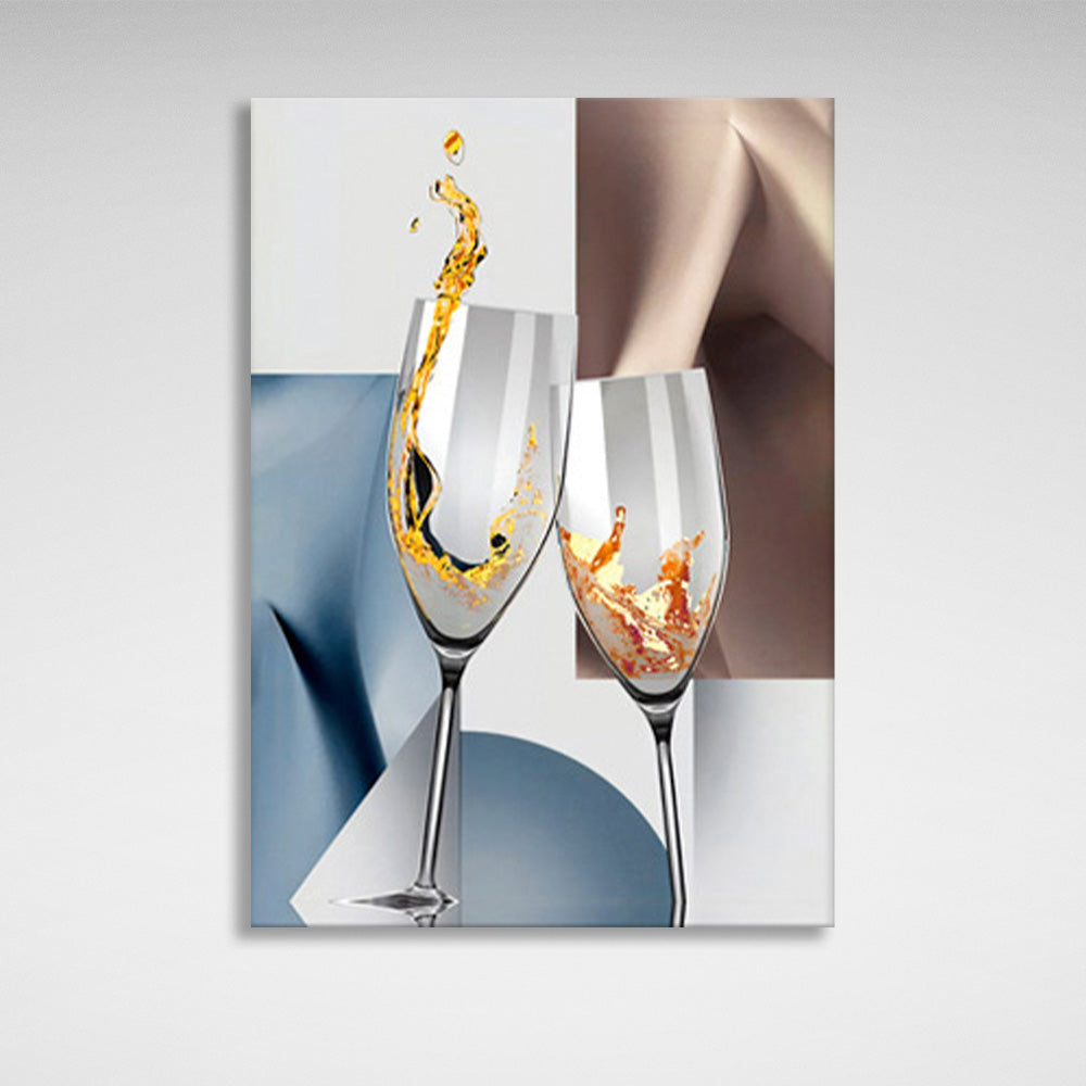 Abstraction glasses Canvas Wall Art Print For Kitchen