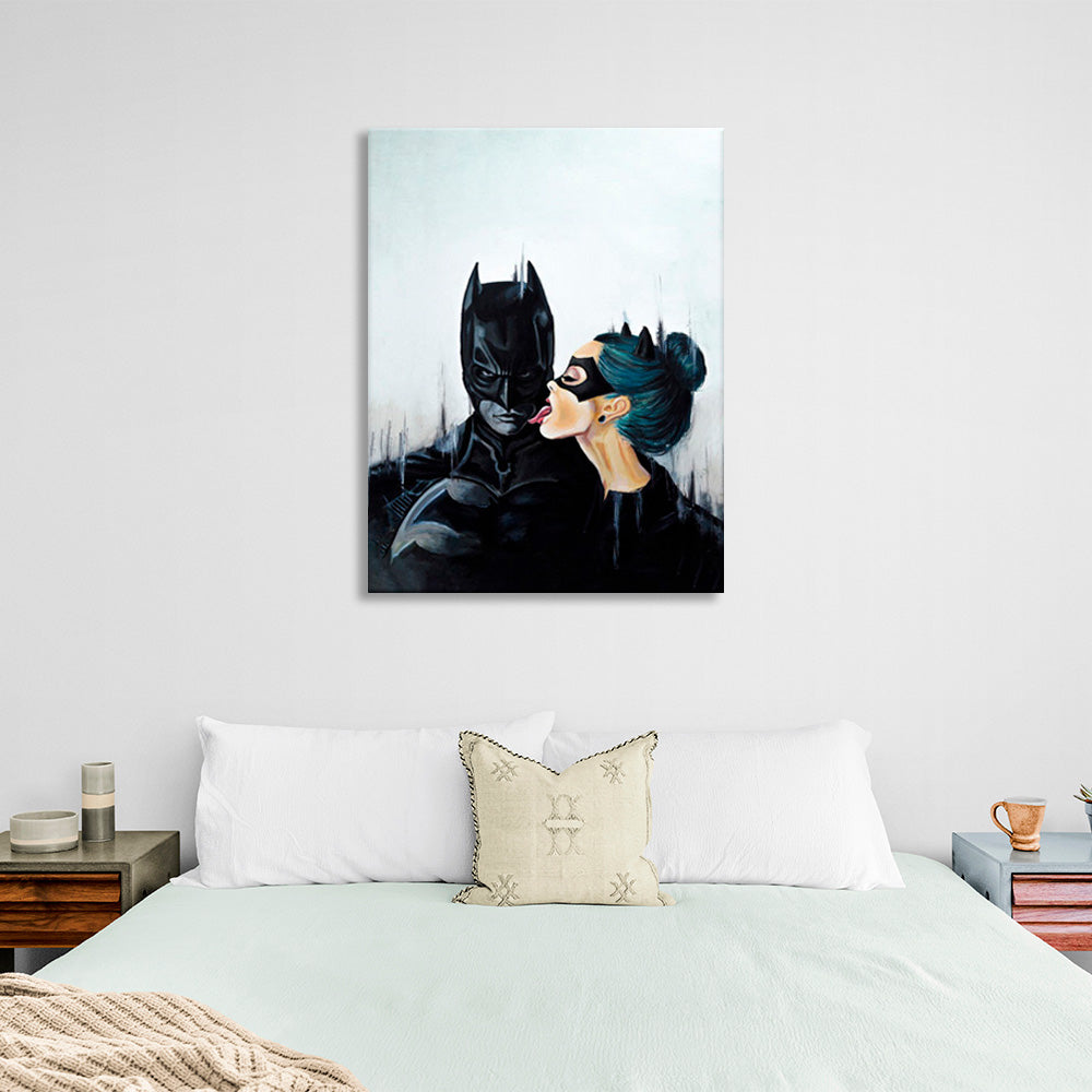 Kunstdruck auf Leinwand „Batman und das Mädchen“