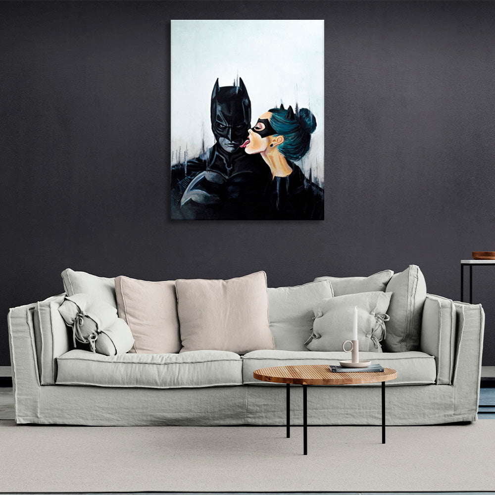 Kunstdruck auf Leinwand „Batman und das Mädchen“