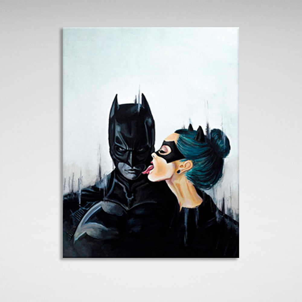 Batman and the girl Canvas Wall Art Print