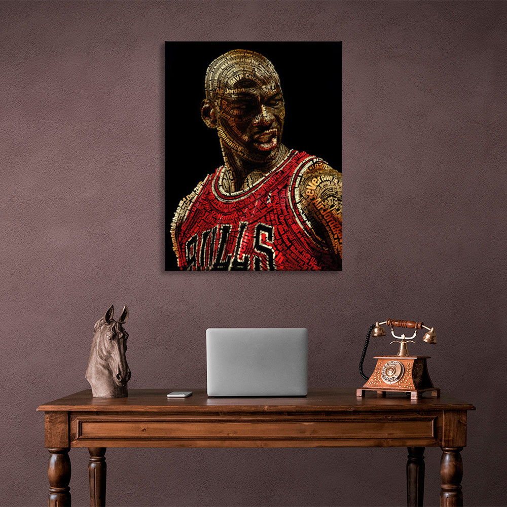 Kunstdruck auf Leinwand mit Michael Jordan