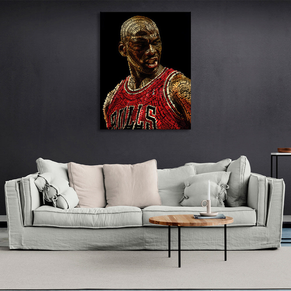 Kunstdruck auf Leinwand mit Michael Jordan