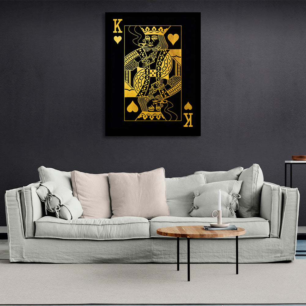 The king card in gold Canvas Wall Art Print