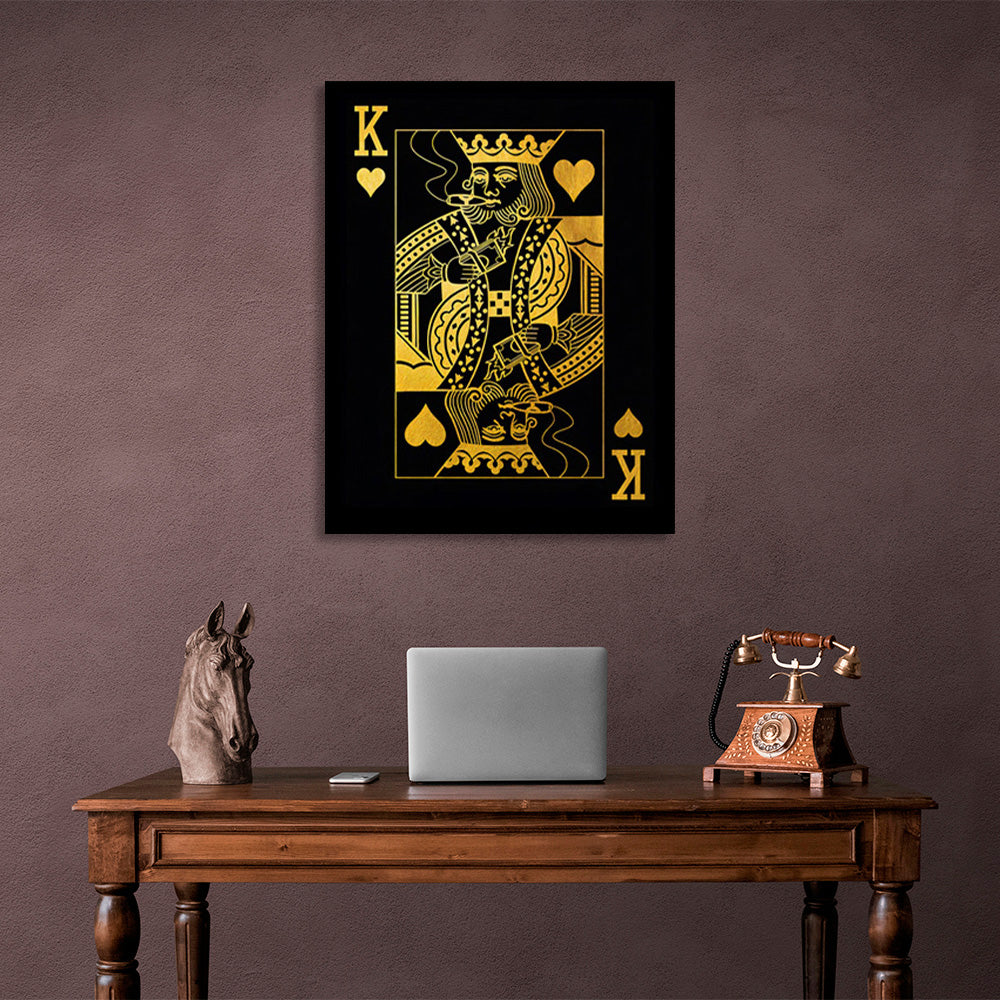 The king card in gold Canvas Wall Art Print