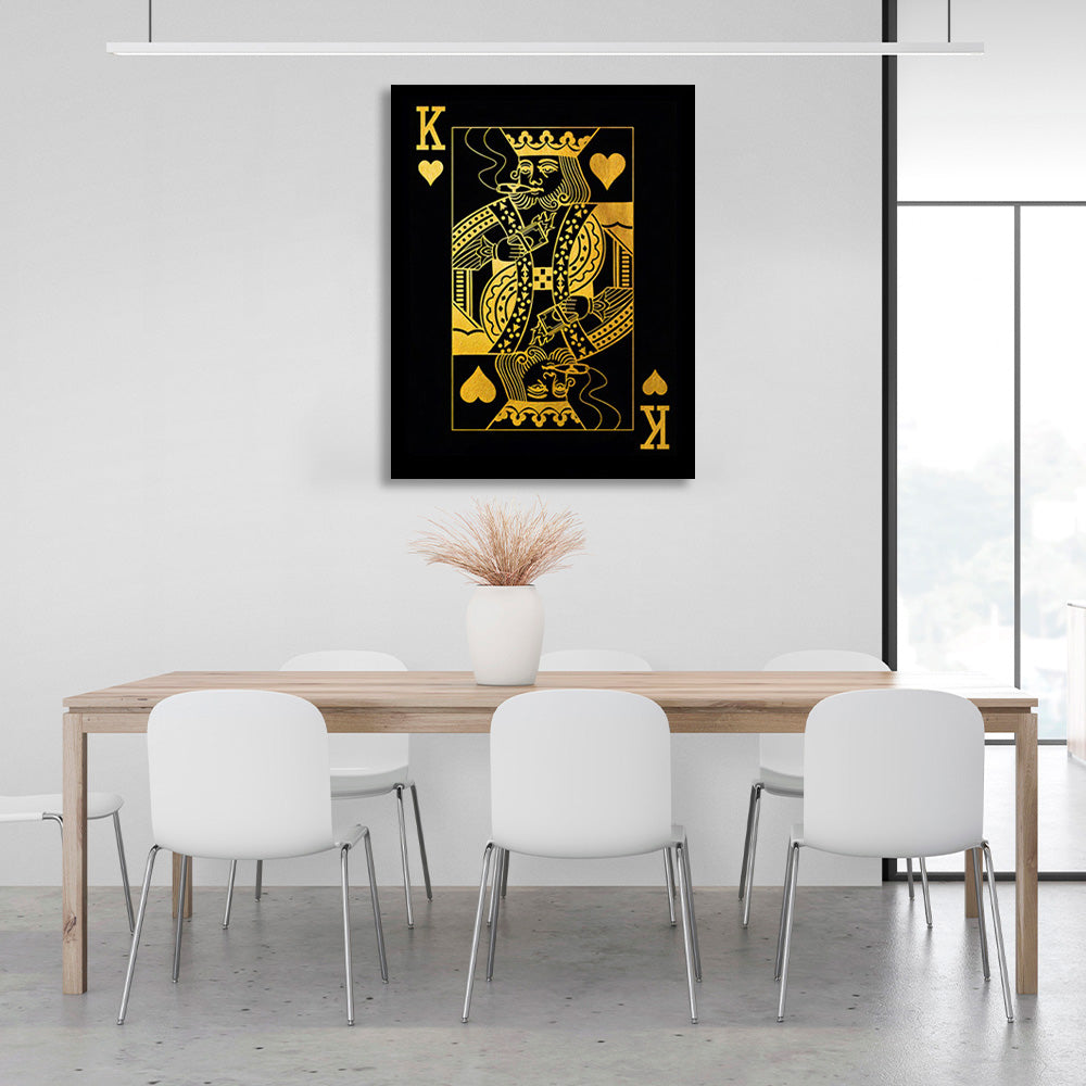 The king card in gold Canvas Wall Art Print