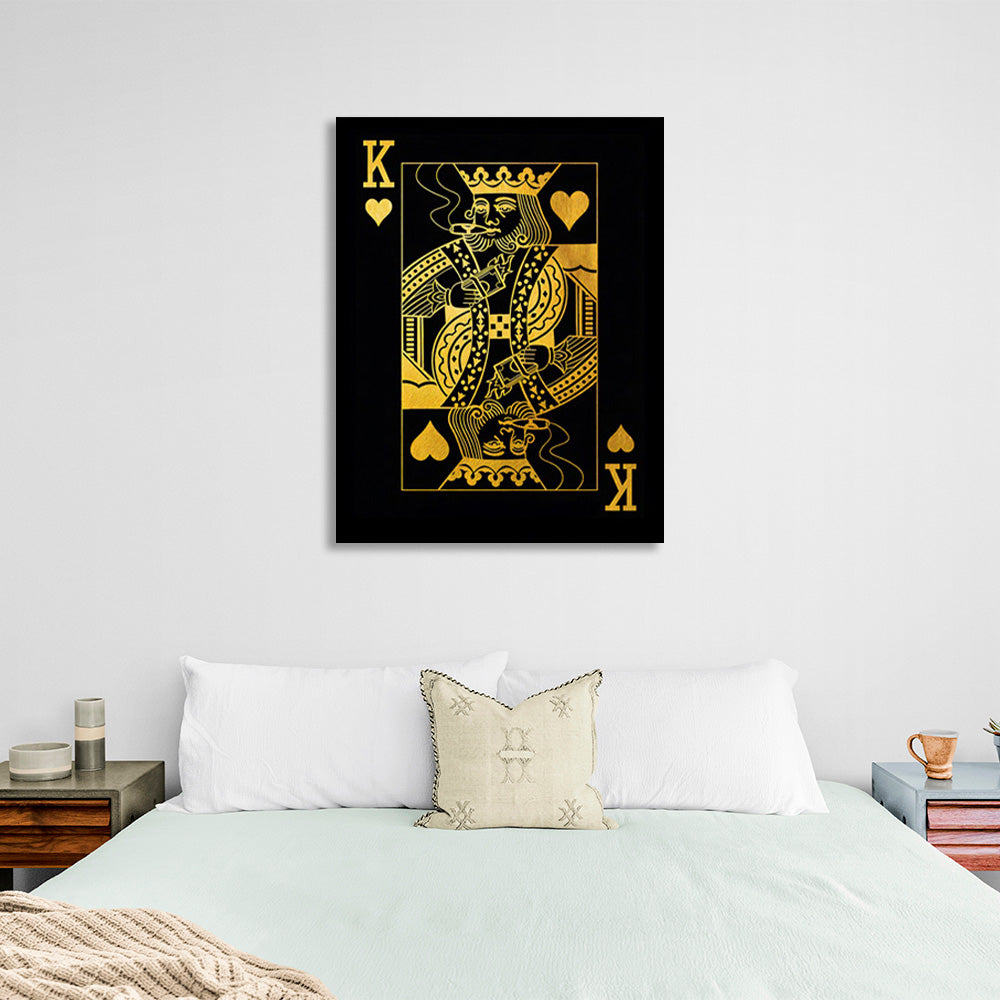 The king card in gold Canvas Wall Art Print