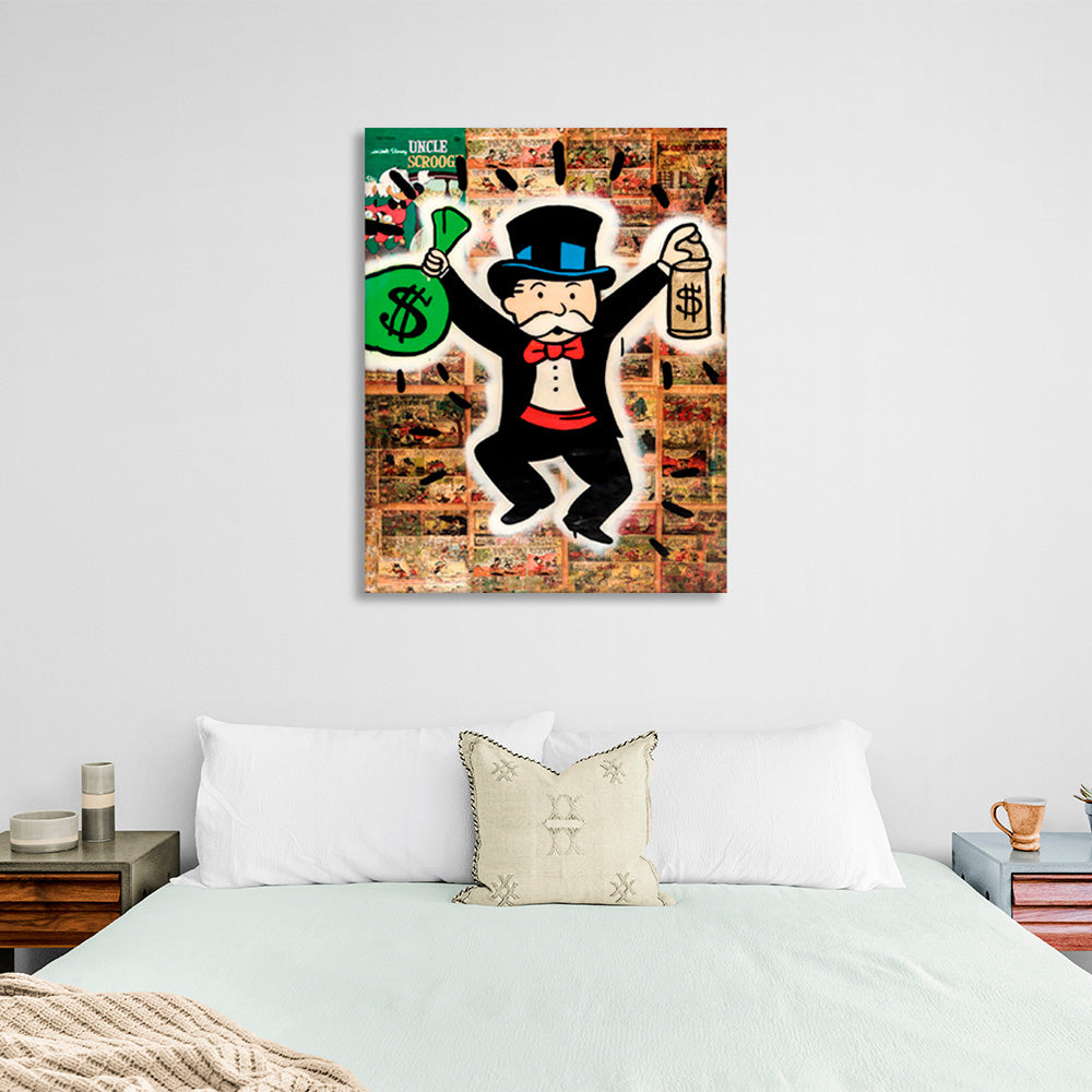 Kunstdruck auf Leinwand mit Alec Monopoly-Motiv