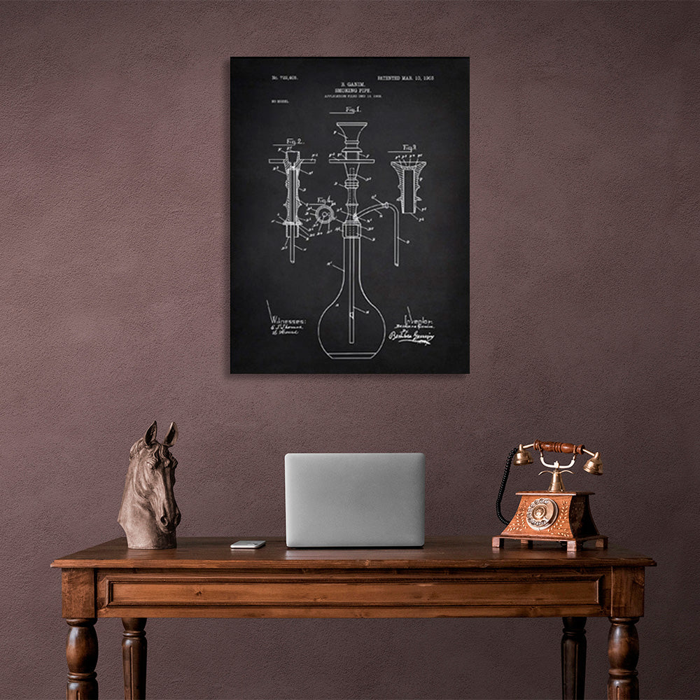 Hookah diagram Canvas Wall Art Print