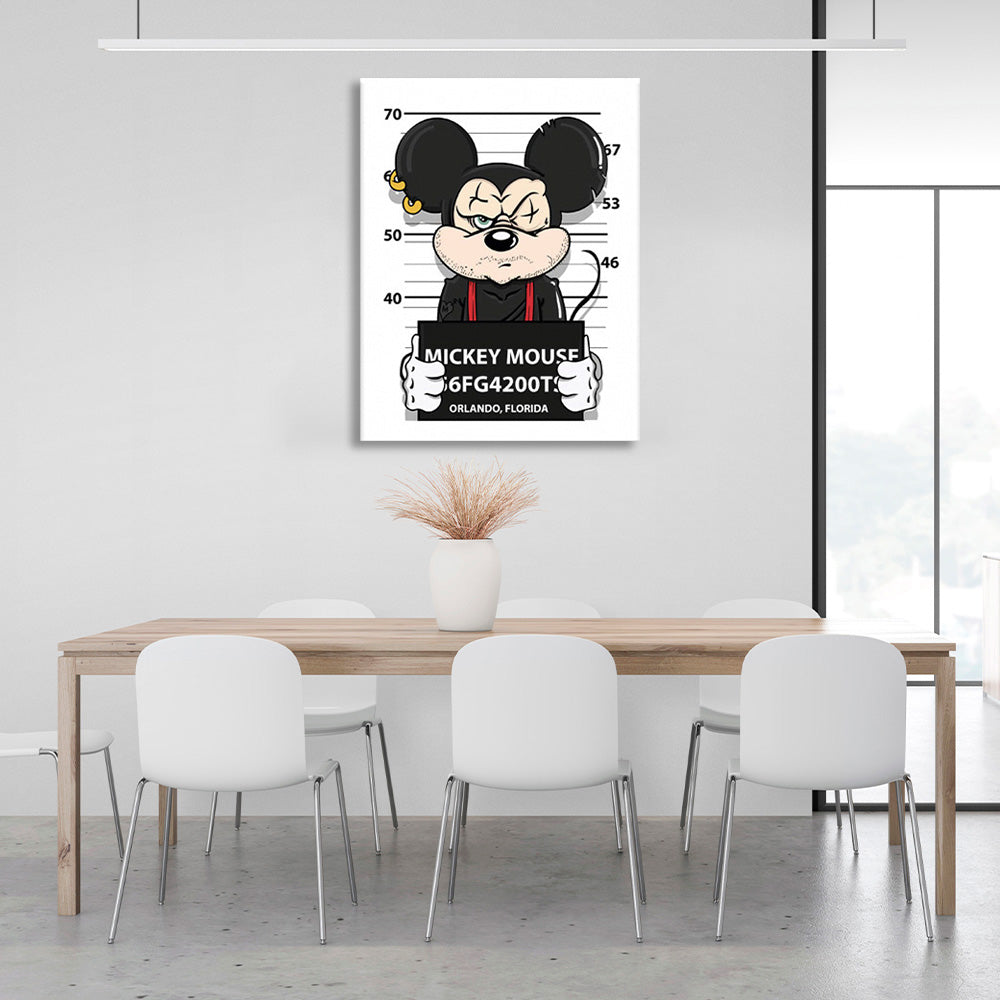 Kunstdruck auf Leinwand mit Mickey Mouse-Motiv „Prisoner“