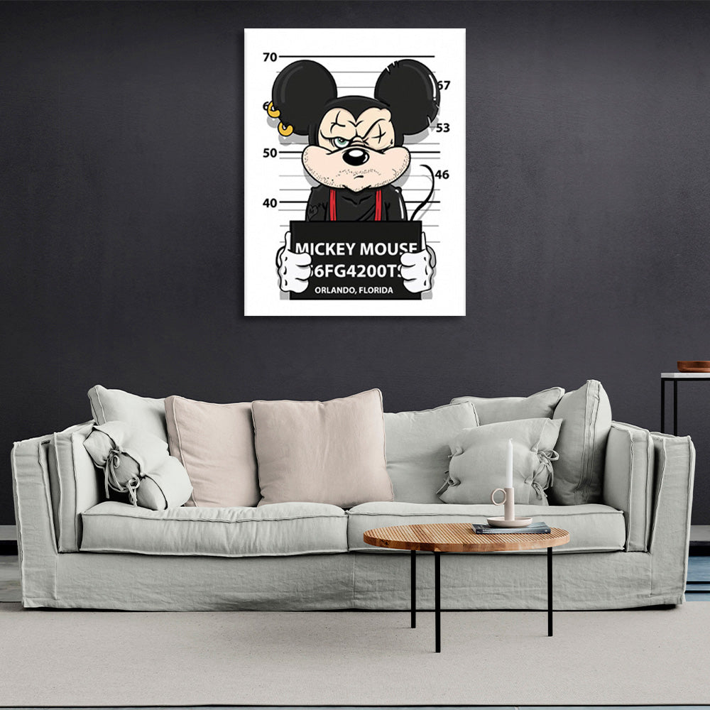 Kunstdruck auf Leinwand mit Mickey Mouse-Motiv „Prisoner“