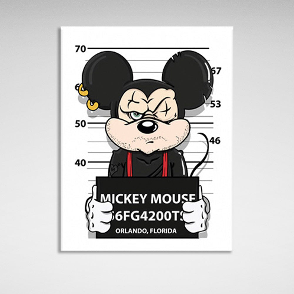 Kunstdruck auf Leinwand mit Mickey Mouse-Motiv „Prisoner“