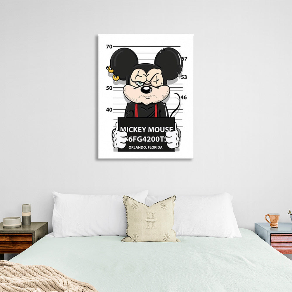 Prisoner Mickey Mouse Canvas Wall Art Print