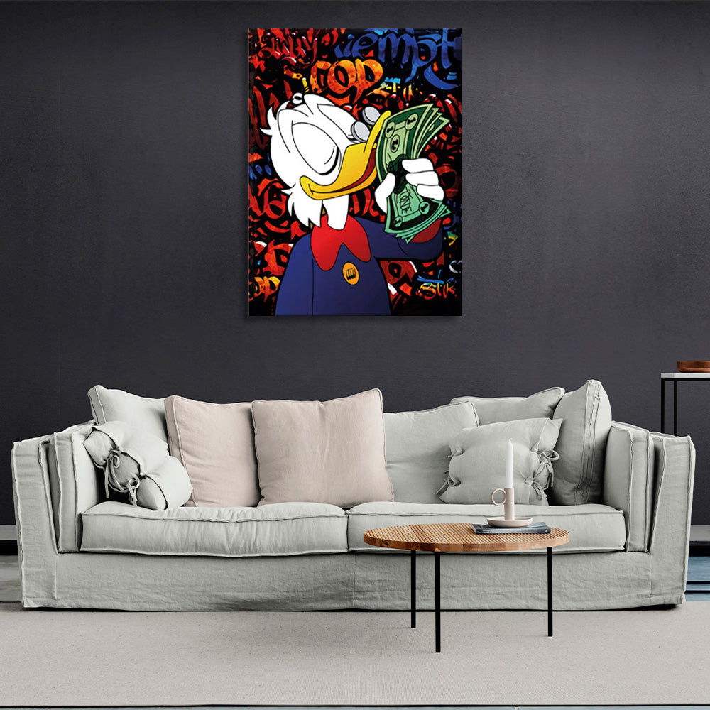 Dagobert Duck – Inspirierender Kunstdruck auf Leinwand