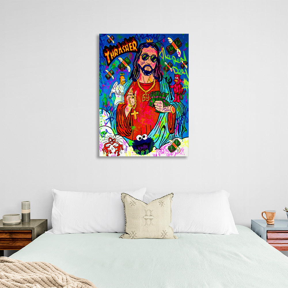 Graffiti-style man Canvas Wall Art Print