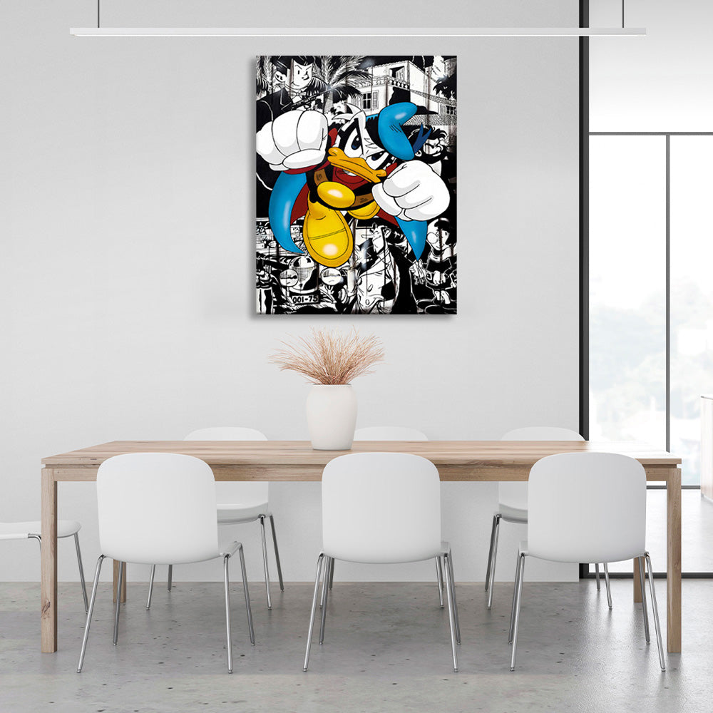 Duck Superman Inspirational Canvas Wall Art Print