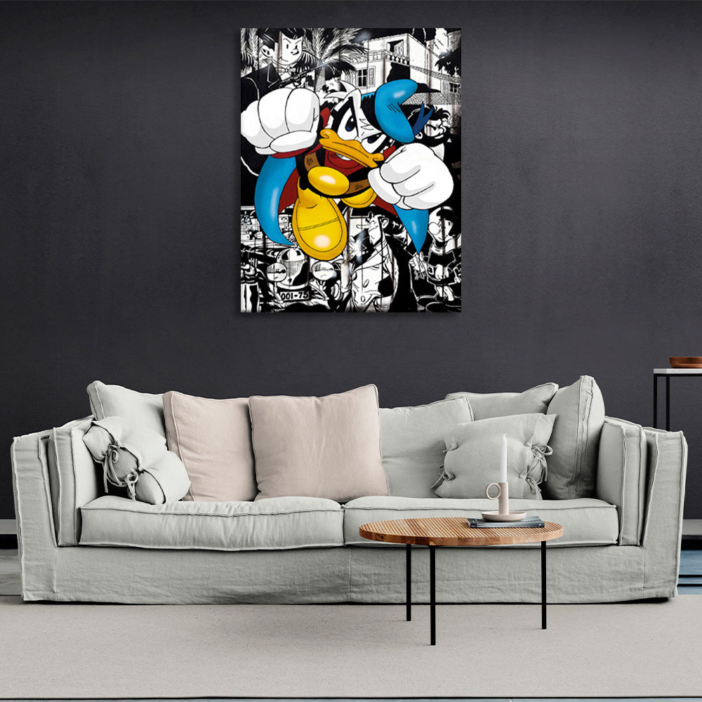 Duck Superman Inspirational Canvas Wall Art Print