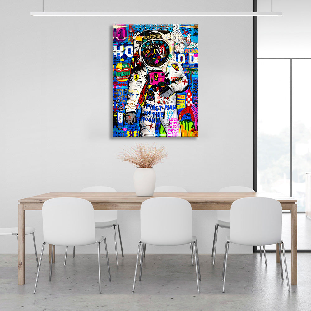 Graffiti astronaut Canvas Wall Art Print