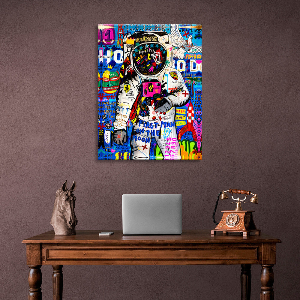 Graffiti astronaut Canvas Wall Art Print