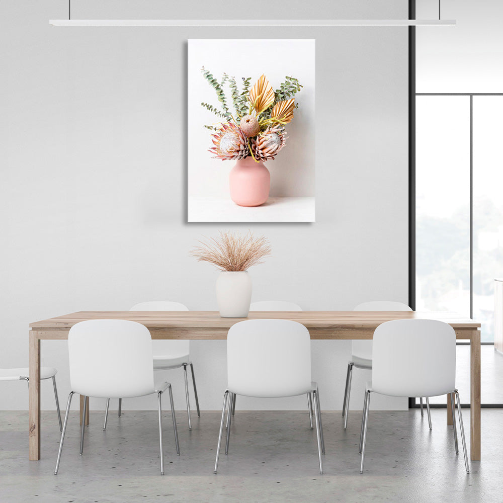 Vase with flowers Canvas Wall Art Print