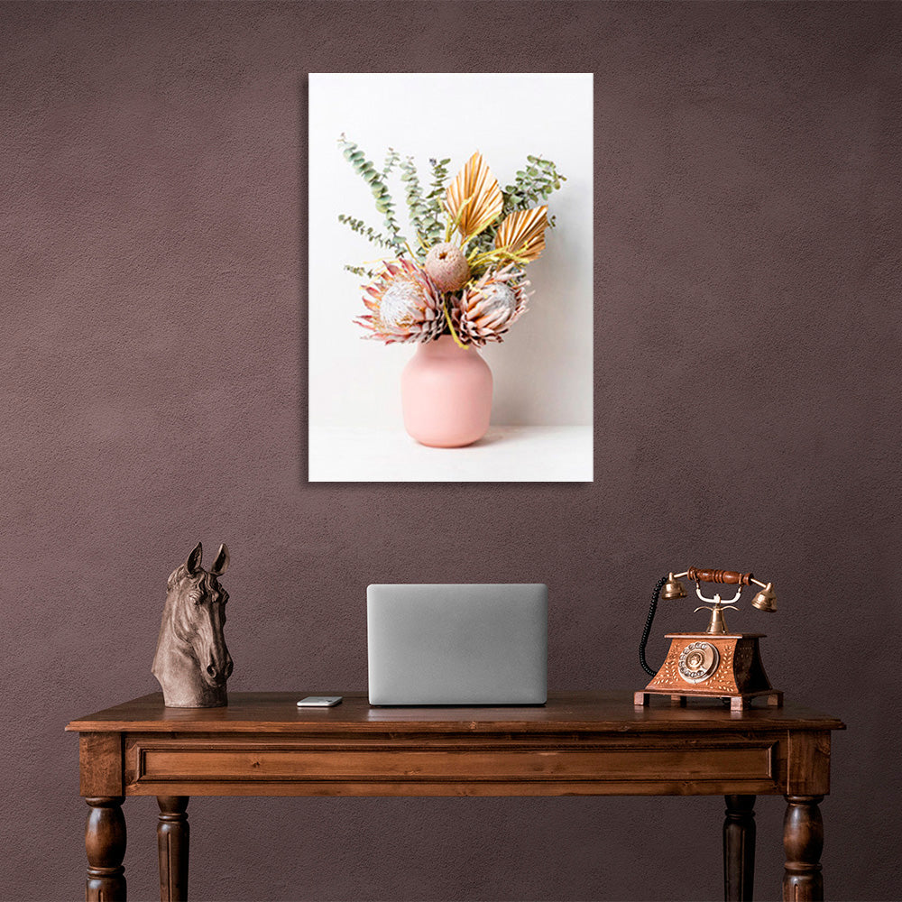 Vase with flowers Canvas Wall Art Print