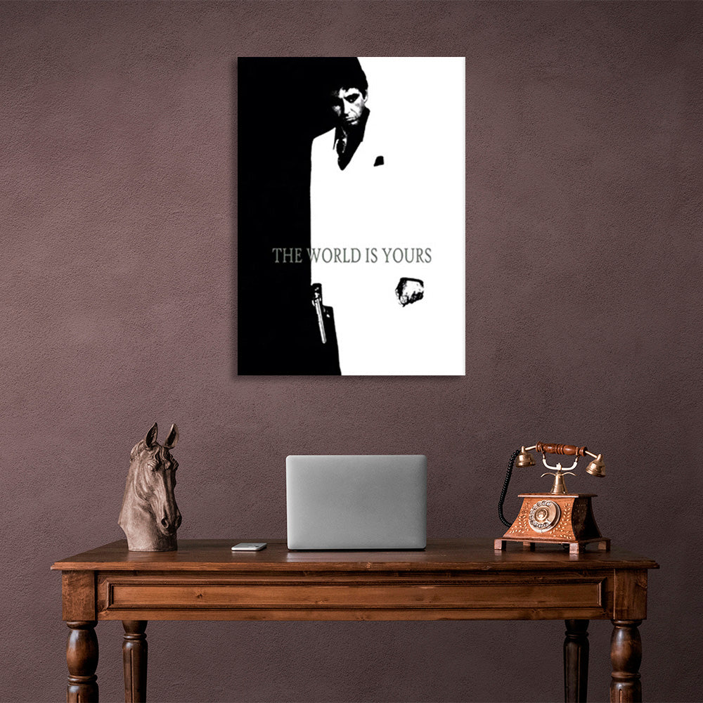 A man in black and white Canvas Wall Art Print