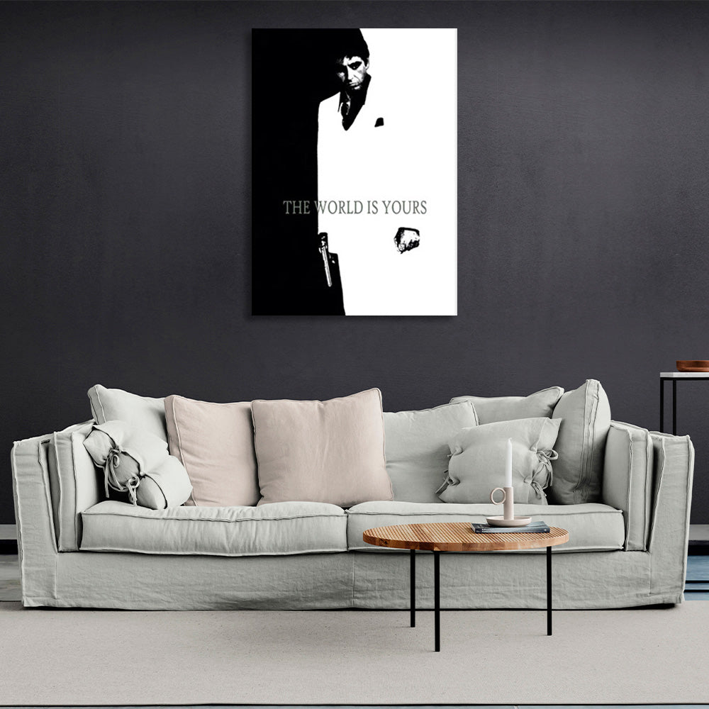 A man in black and white Canvas Wall Art Print