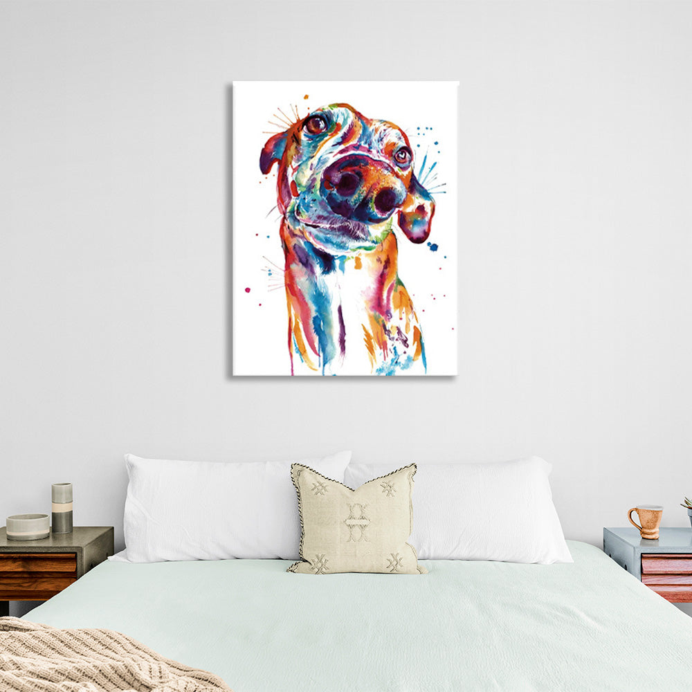 Beautiful doggie on a white background Canvas Wall Art Print