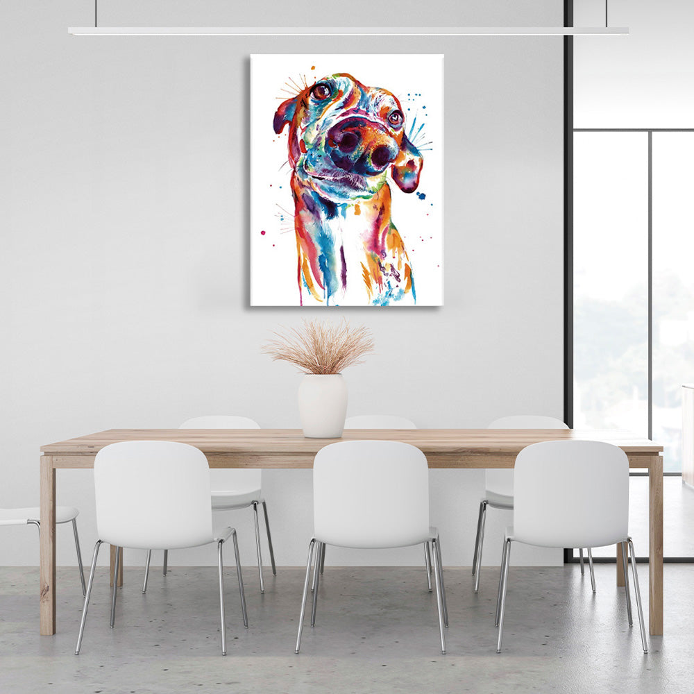 Beautiful doggie on a white background Canvas Wall Art Print