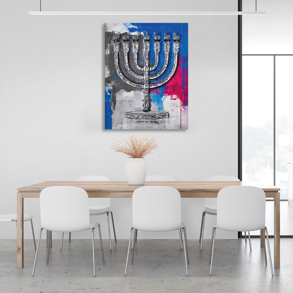 Menorah candles Canvas Wall Art Print