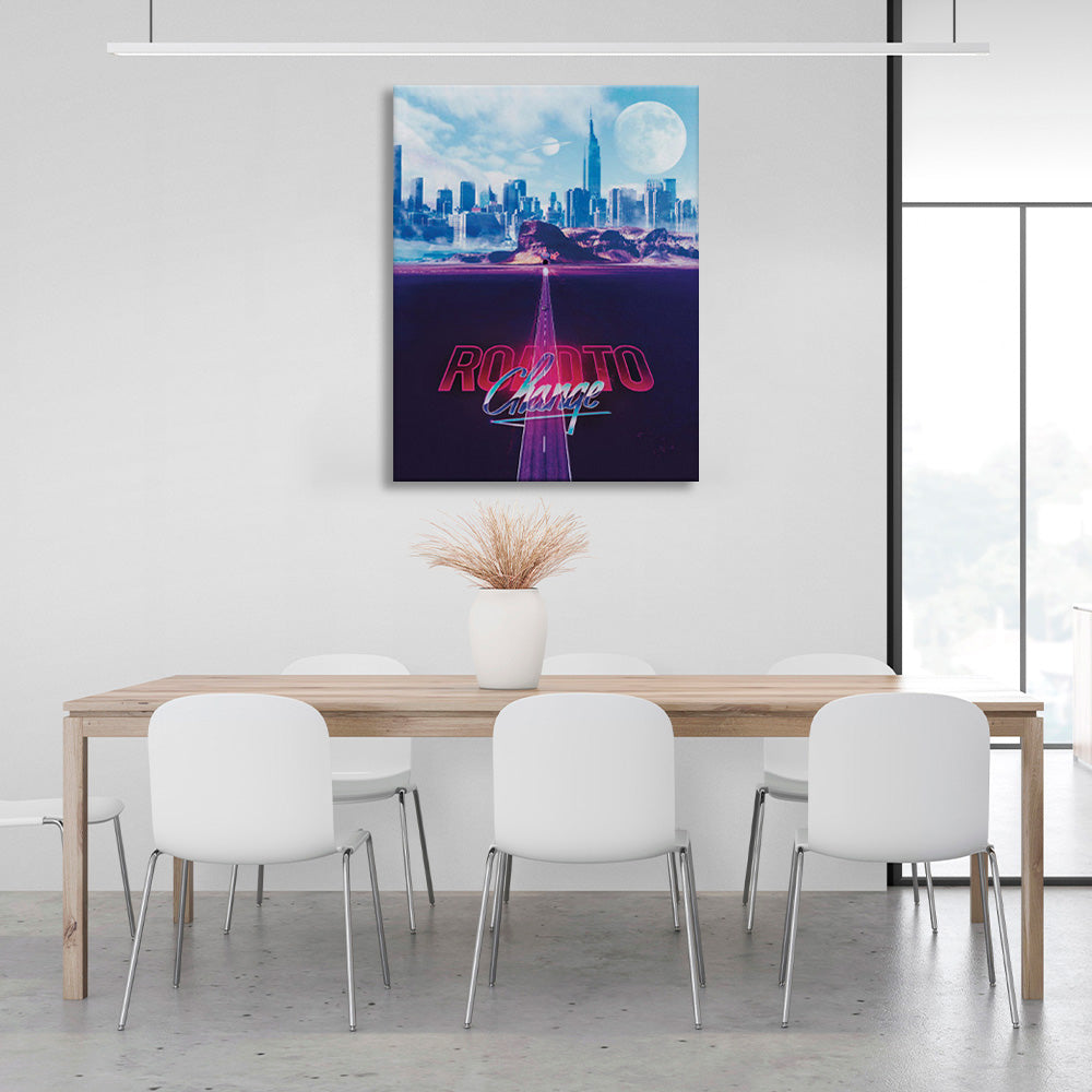 Road to the future Motivational Canvas Wall Art Print