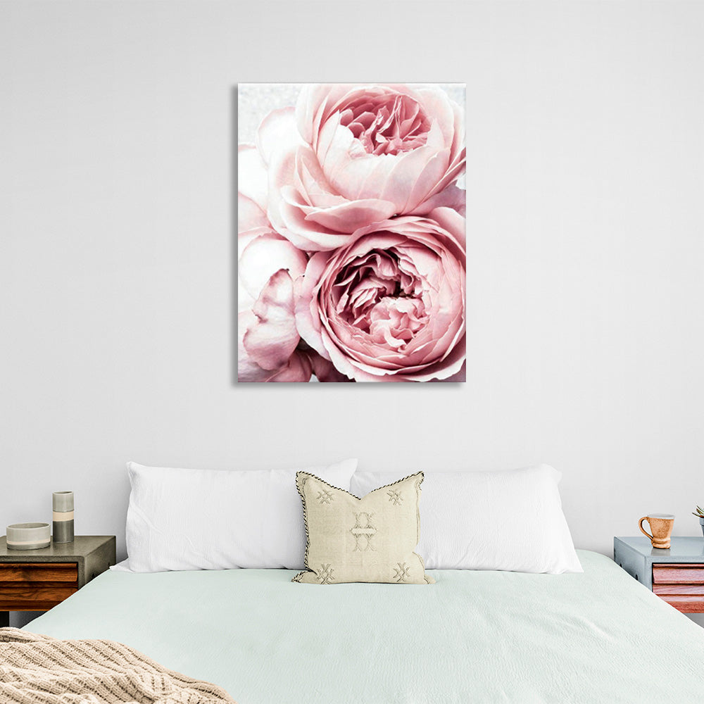 Pink roses Canvas Wall Art Print