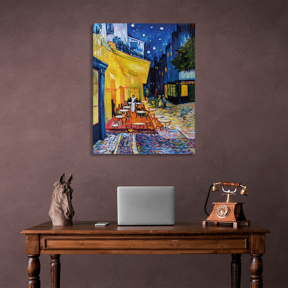 Cafe Vincent van Gogh's night terrace Reproduction Canvas Wall Art Print