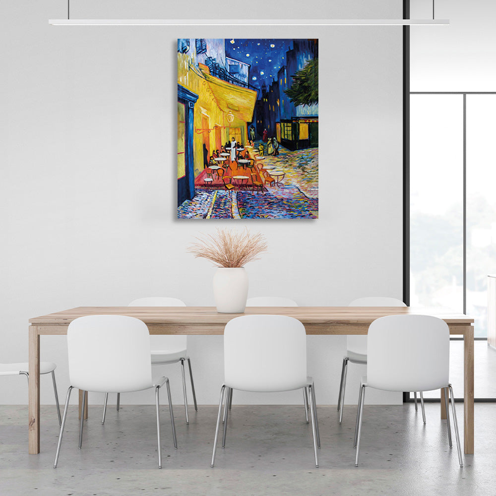 Cafe Vincent van Gogh's night terrace Reproduction Canvas Wall Art Print