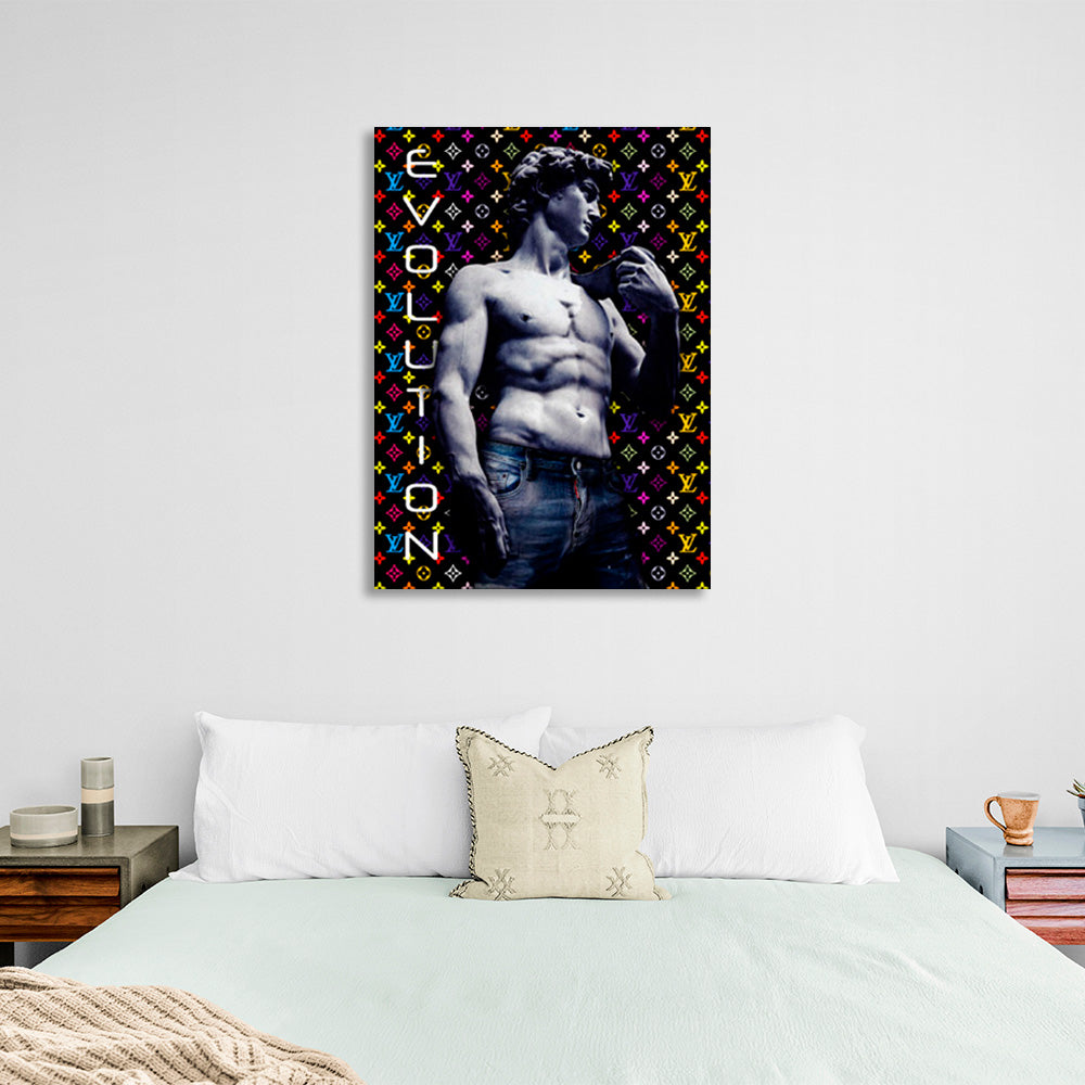 Greek figure with jeans Canvas Wall Art Print