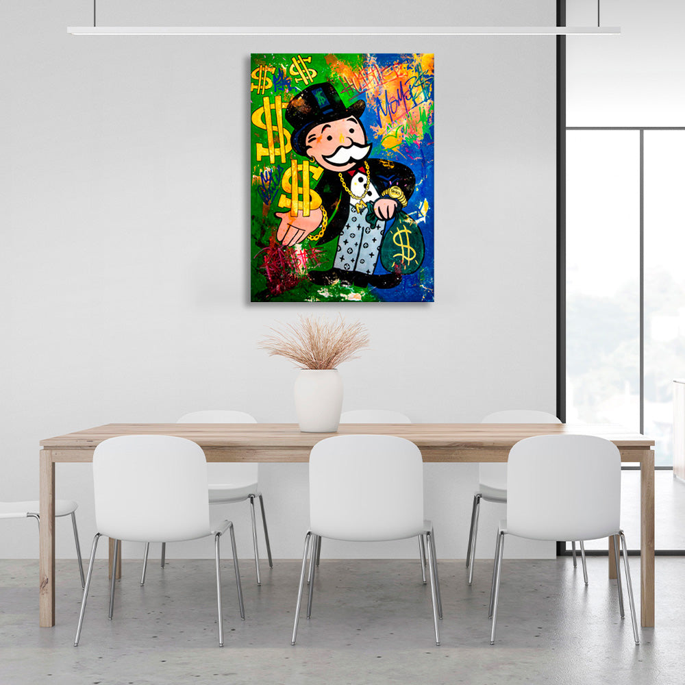 Alec and the money Canvas Wall Art Print