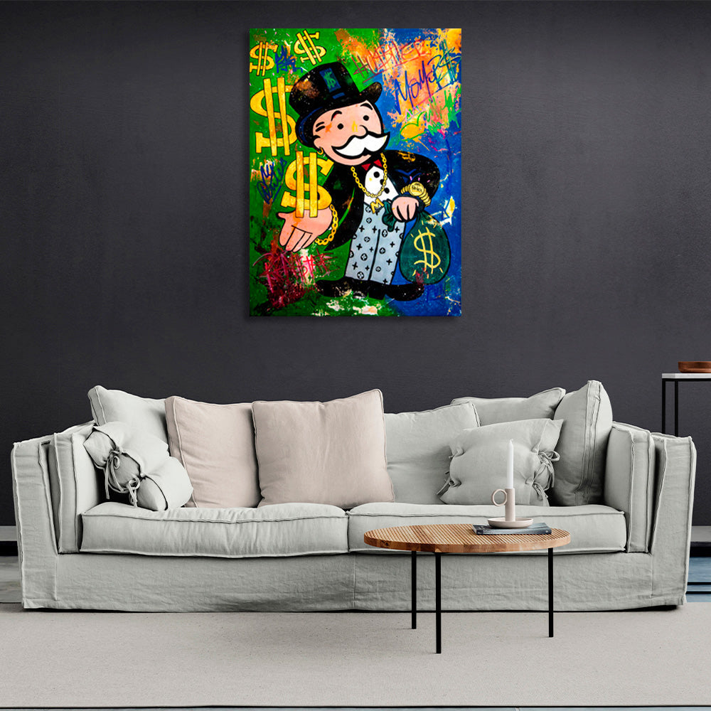 Alec and the money Canvas Wall Art Print