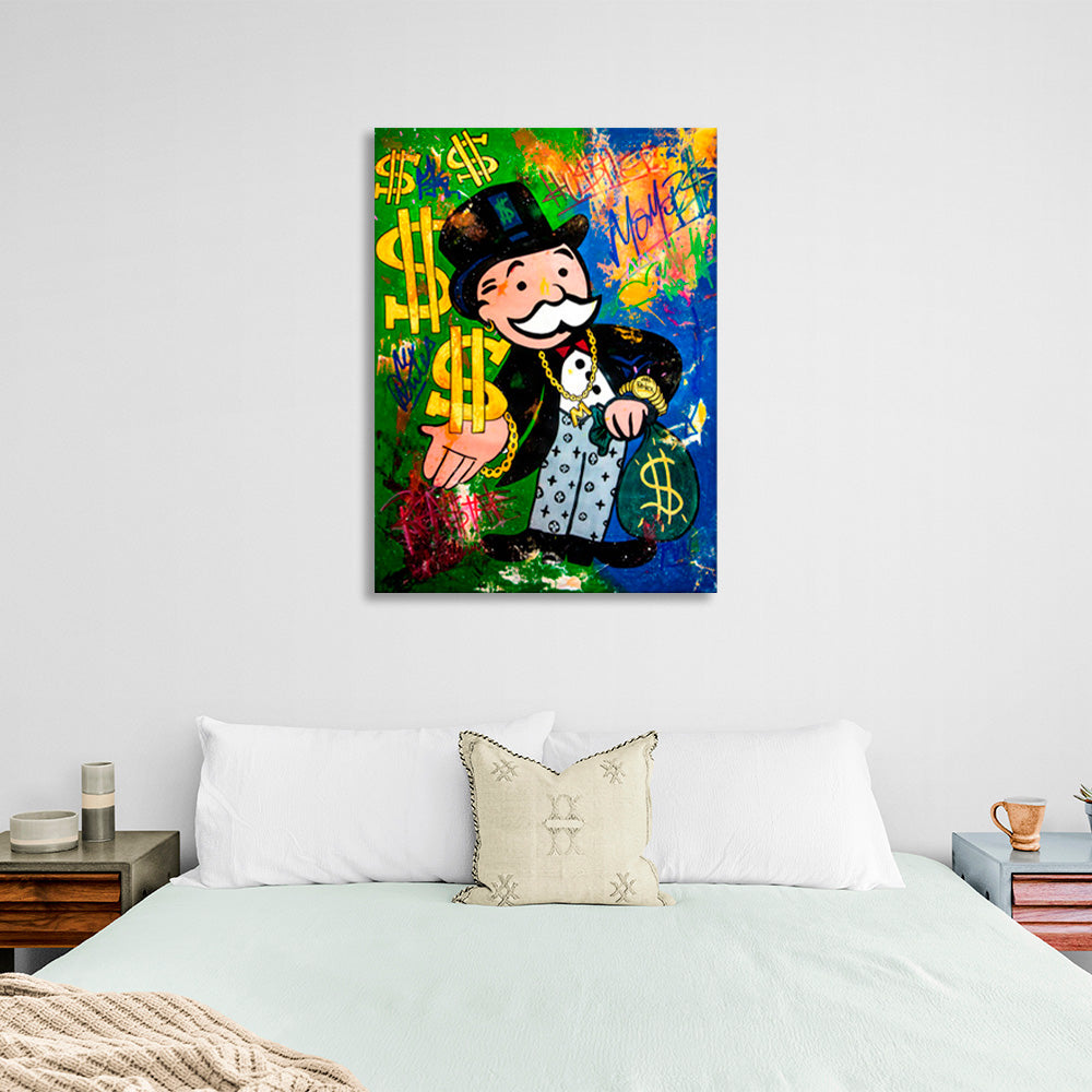 Alec and the money Canvas Wall Art Print