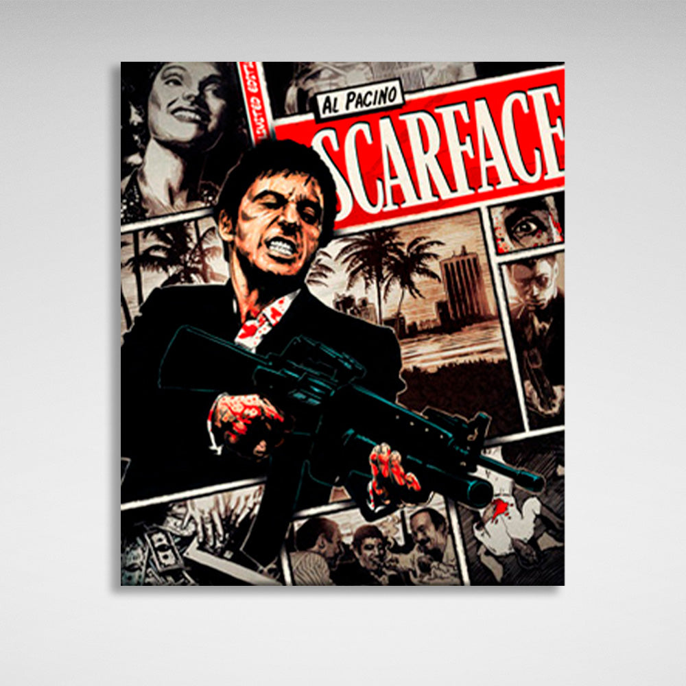 Kunstdruck auf Leinwand, Motiv „Scarface“