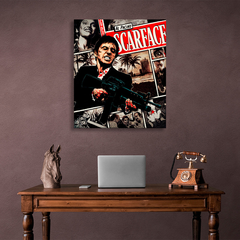 Kunstdruck auf Leinwand, Motiv „Scarface“