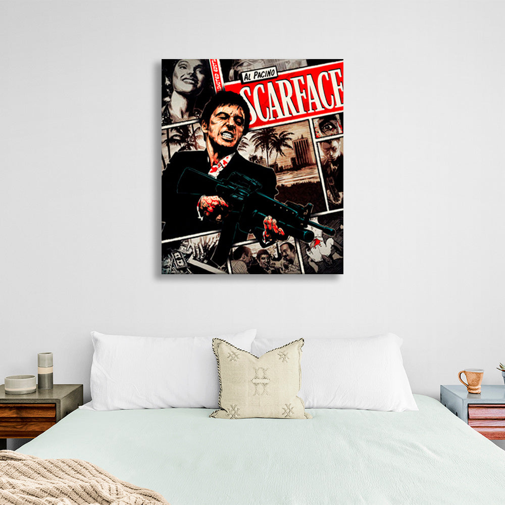 Kunstdruck auf Leinwand, Motiv „Scarface“