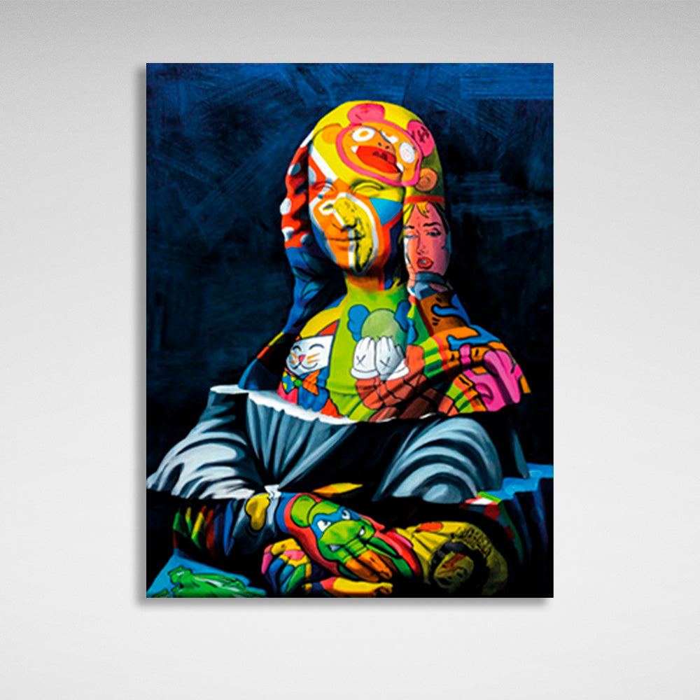 Sculpture on a blue background Canvas Wall Art Print