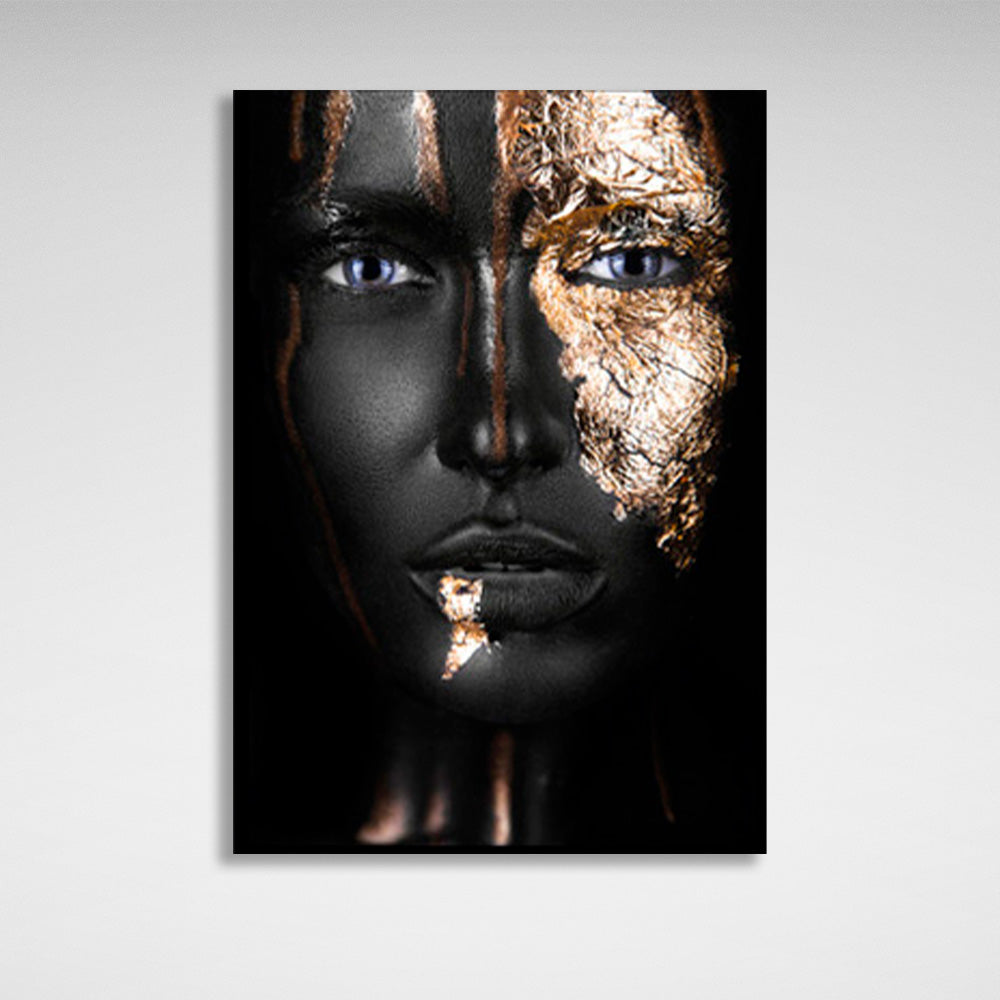 Gold makeup on a girl Canvas Wall Art Print