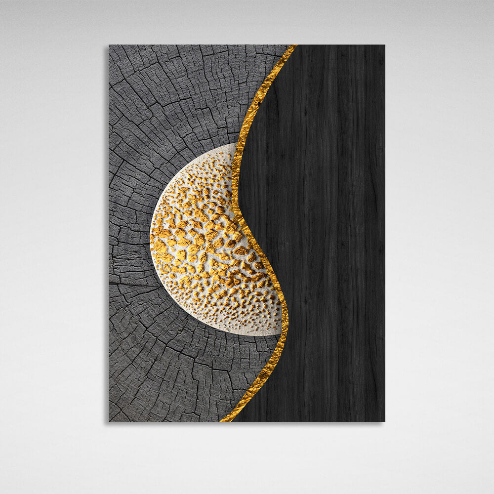 Gray-black Abstraction Canvas Wall Art Print