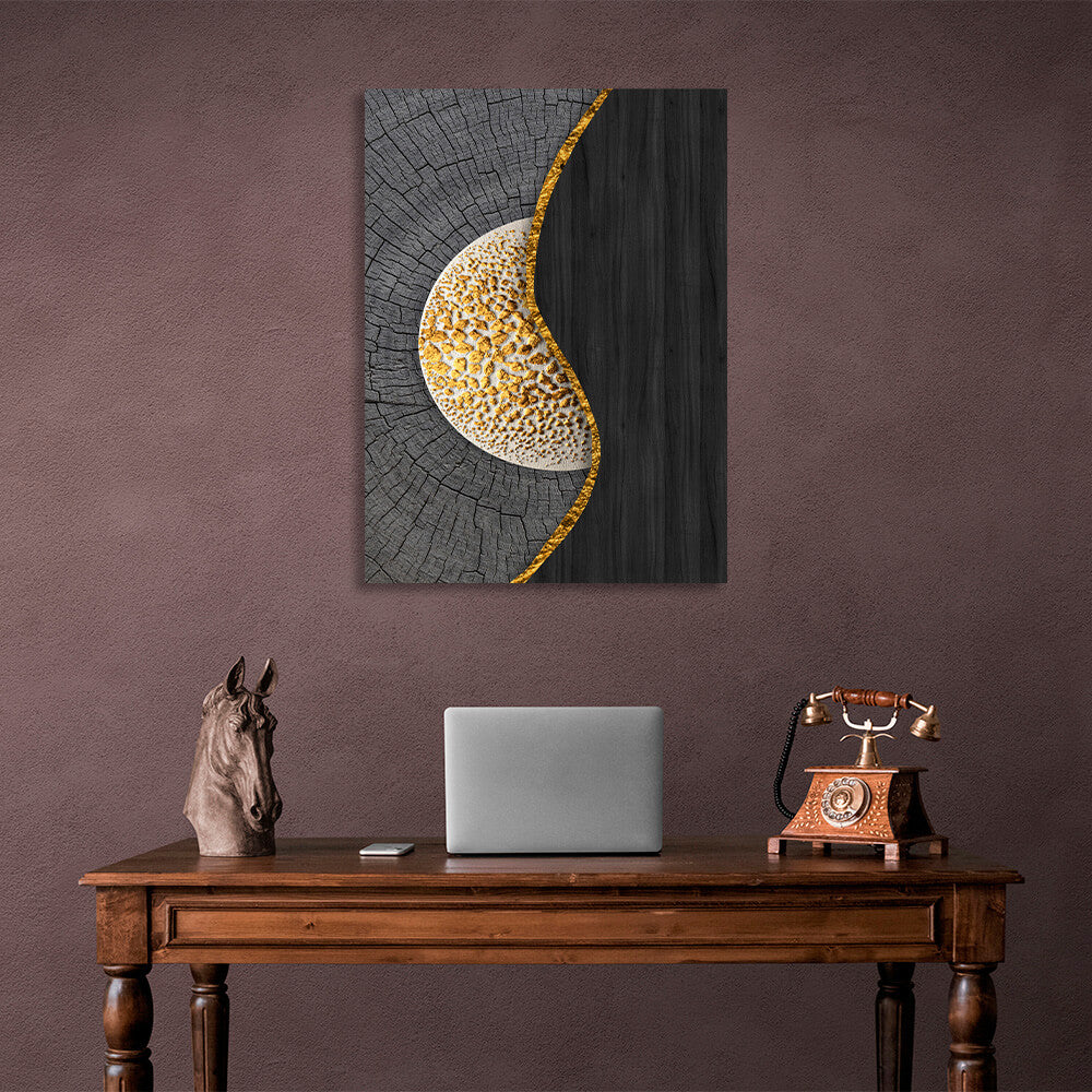 Gray-black Abstraction Canvas Wall Art Print