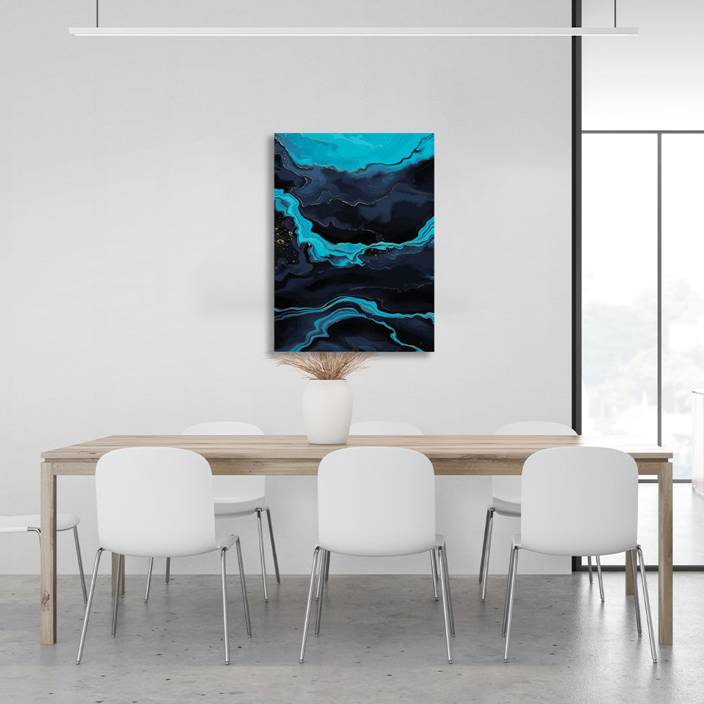 Abstraction navy-blue Abstraction Canvas Wall Art Print