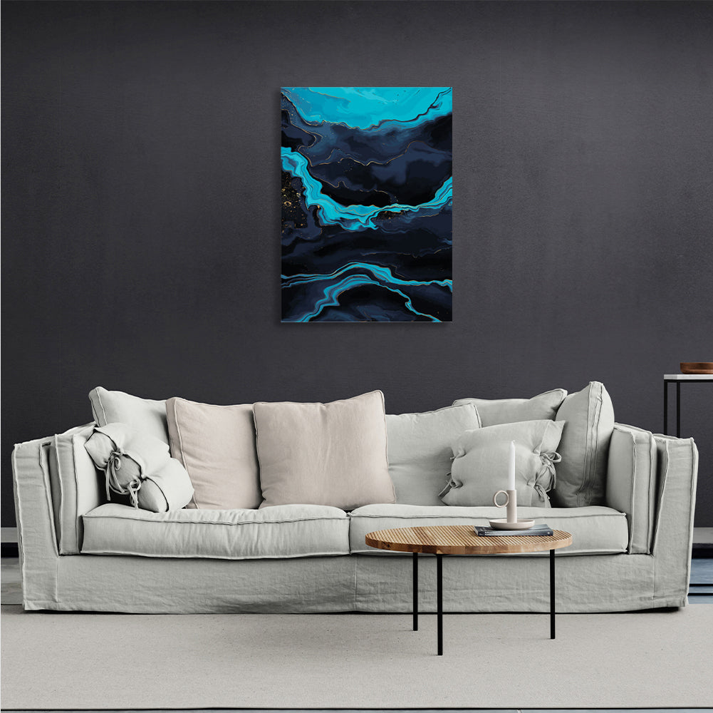 Abstraktion marineblau Abstraktion Leinwand Wand Kunstdruck