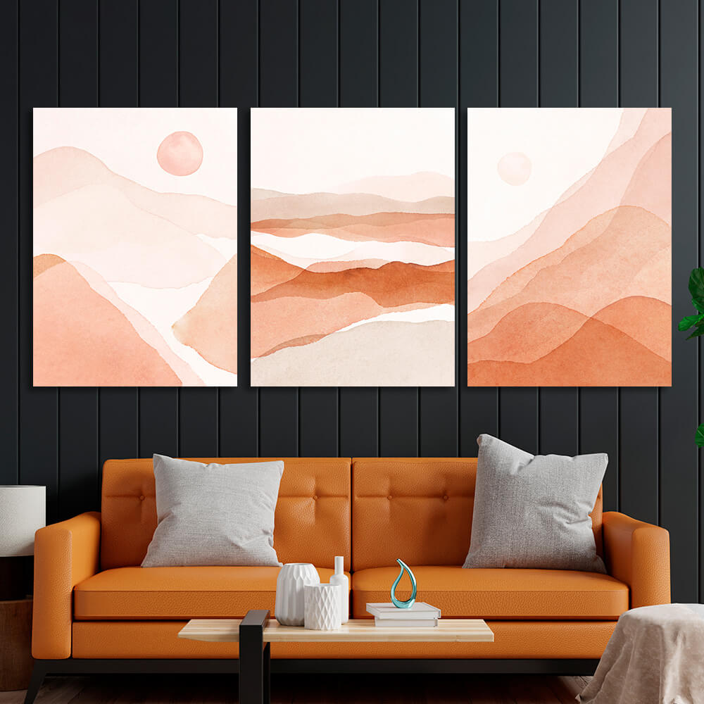 Modular beige shades Multi Panel Canvas Wall Art Print