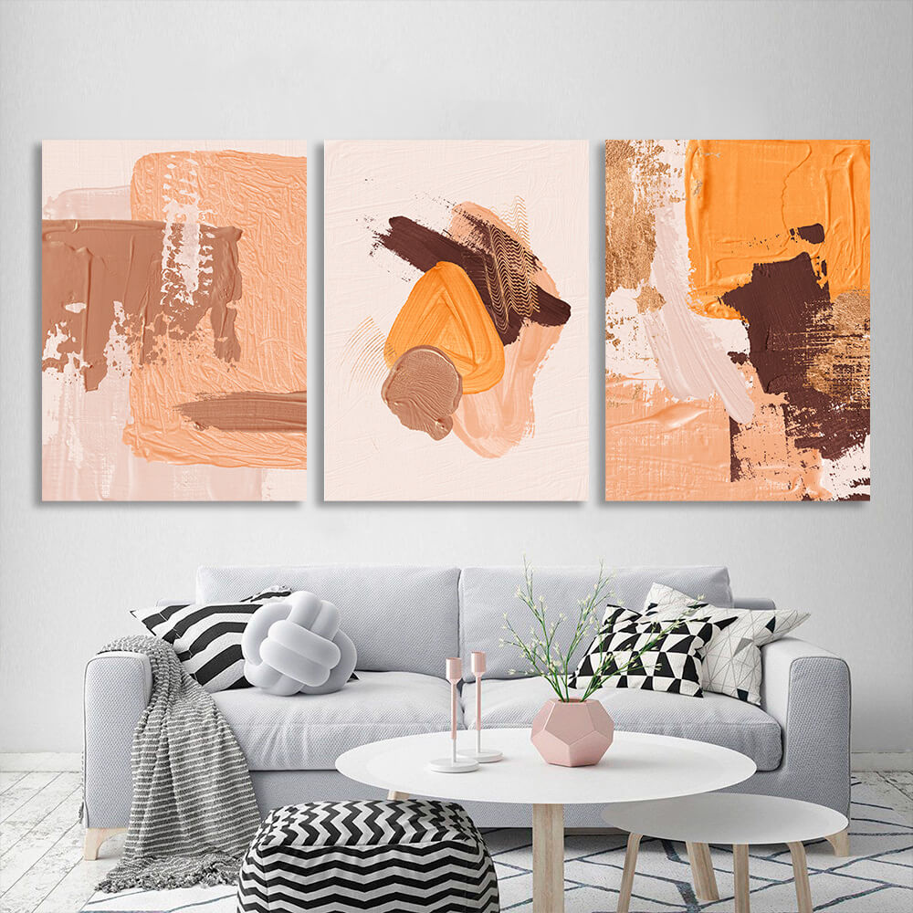 Modular beige-yellow tones Multi Panel Canvas Wall Art Print