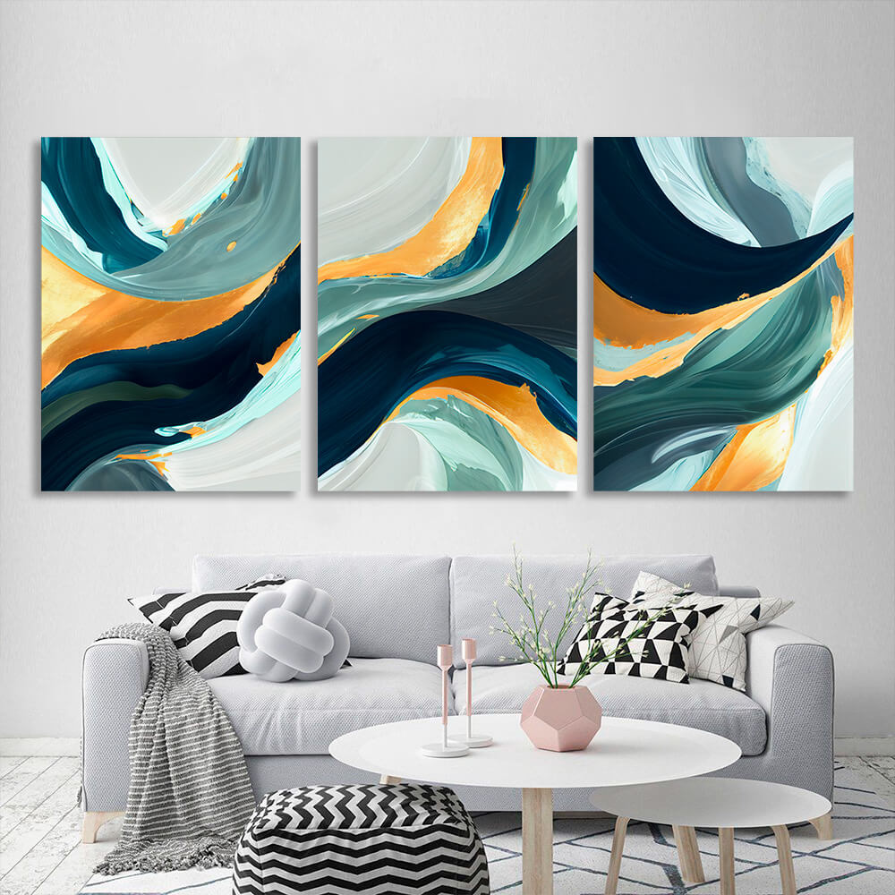 Modular colorful abstraction Multi Panel Canvas Wall Art Print