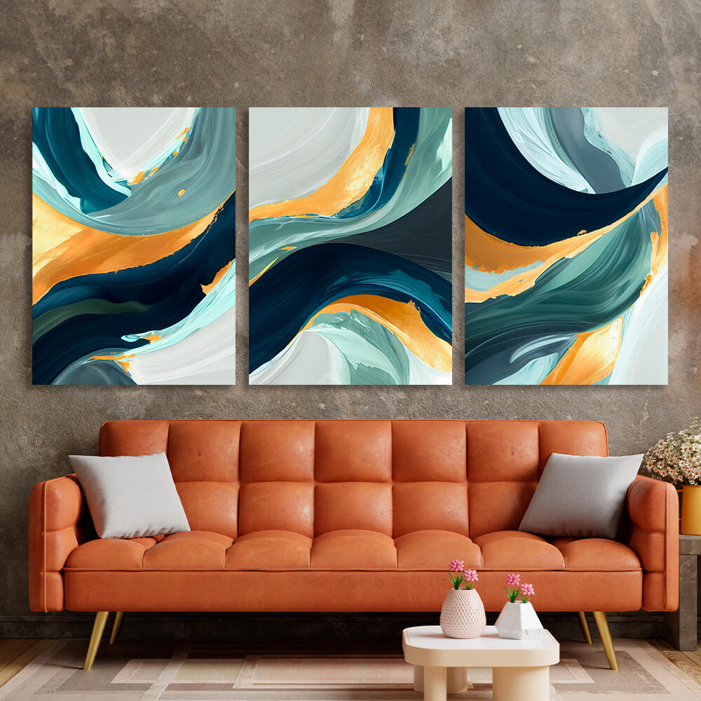 Modular colorful abstraction Multi Panel Canvas Wall Art Print